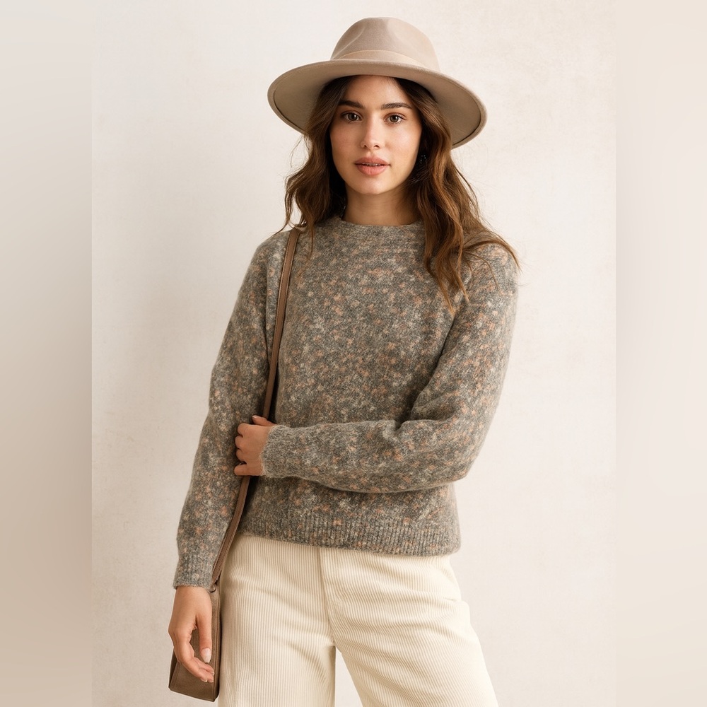 Bartolini Italy Mohair Alpaca Wool Blend Floral Sweater Women’s Size M